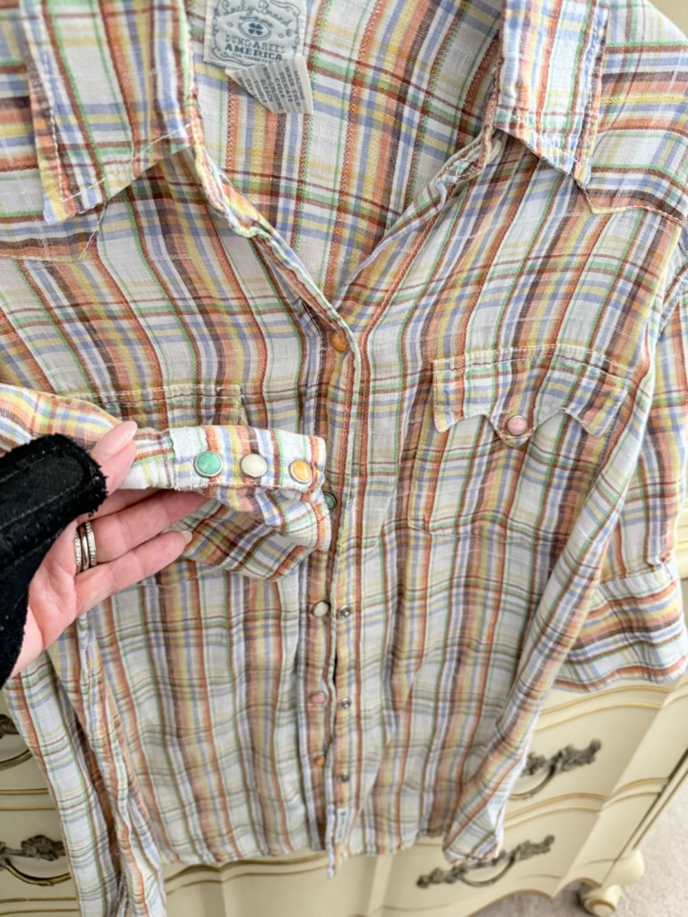 Lucky Brand Women's short sleeve shirt Size Large - Picture 2 of 6